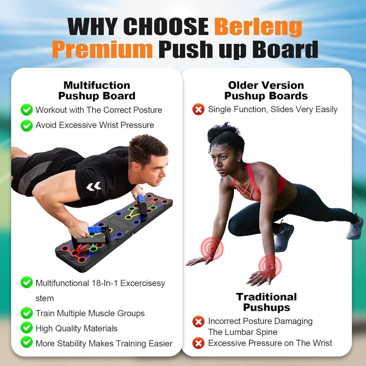Skanto | Multifunctional Training Board for Chest, Shoulder, and Triceps Training