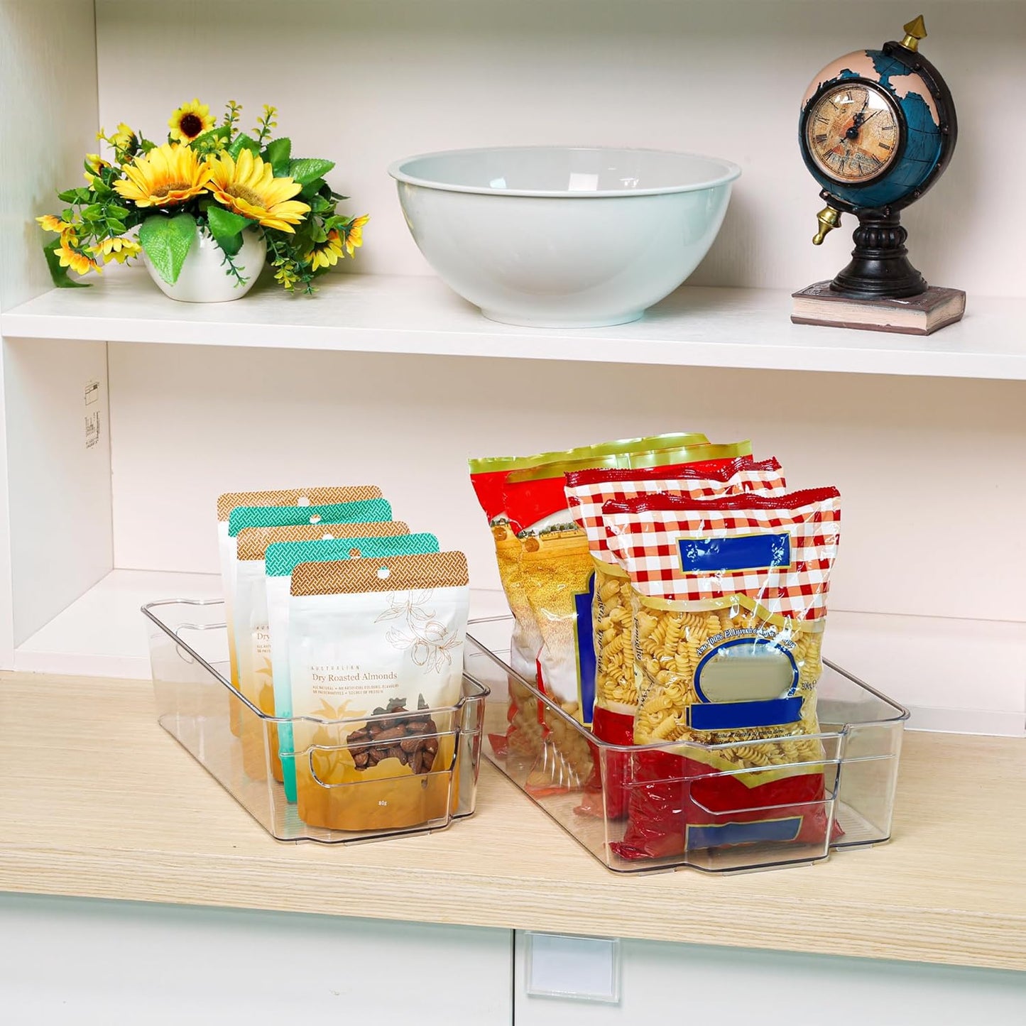 Skanto | Clear Fridge Storage Boxes (4 Pieces) - Coolorganize