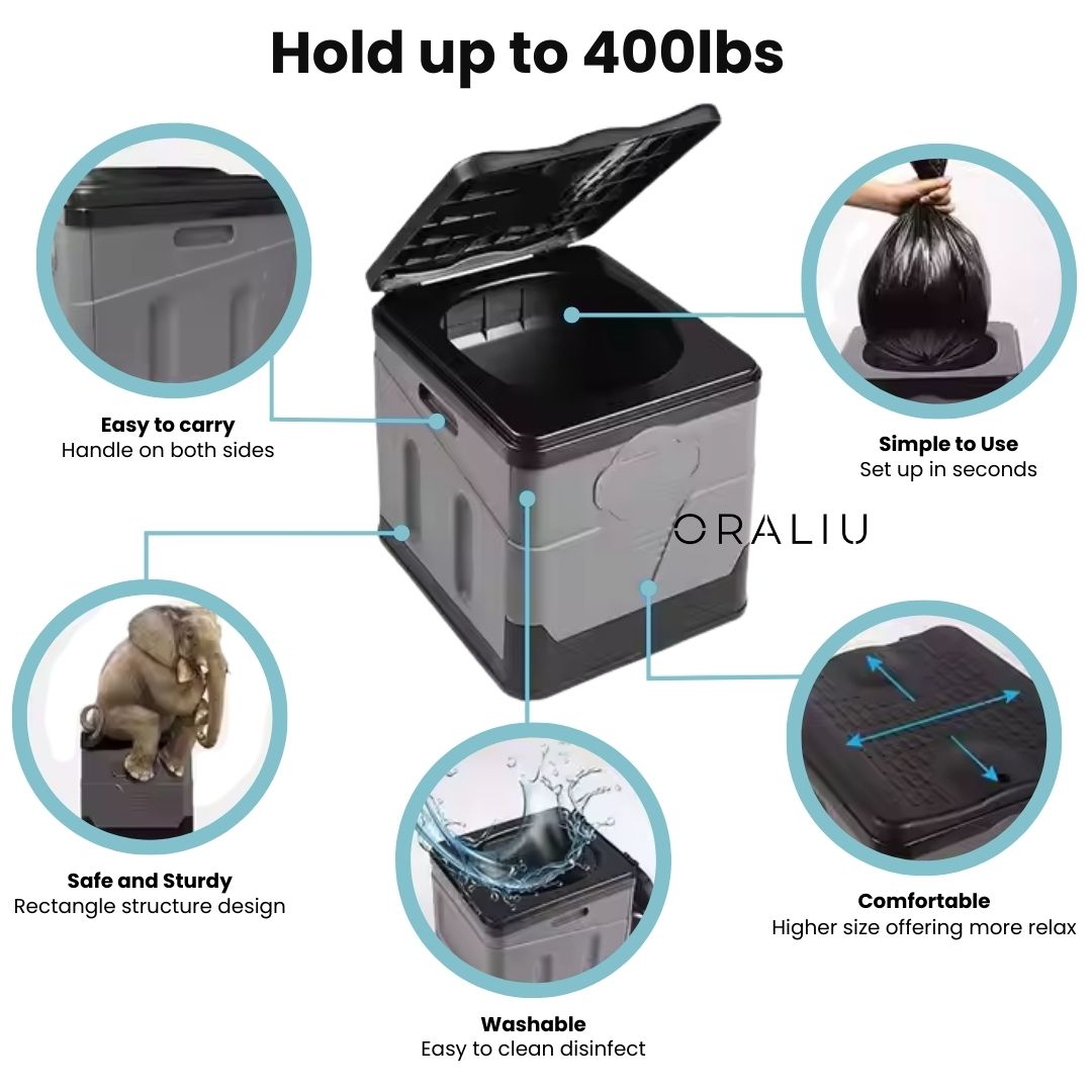 Skanto | Portable Folding Toilet – Ideal for Camping, Festivals, and Travel