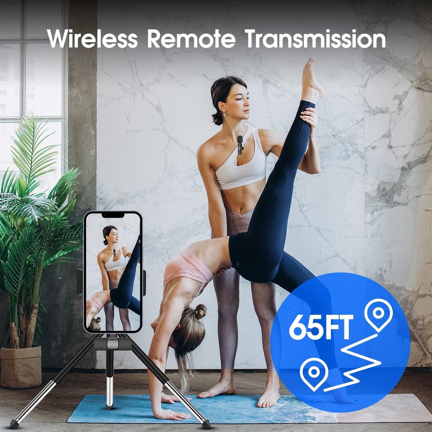 2-Pack wireless microphone for iPhone iPad Bowlift
