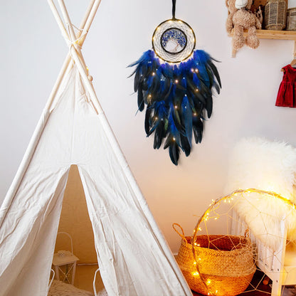 Brehn | Crystal Tree of Life Feather Glow Dreamcatcher