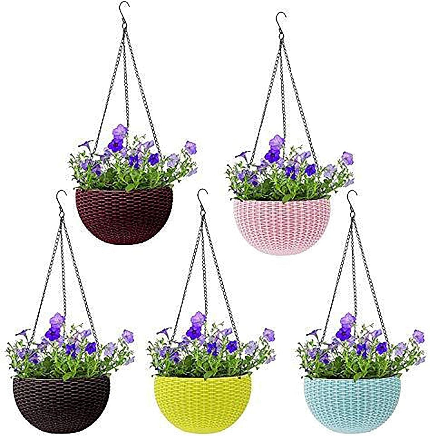 BowLift | Woven hanging basket for plants with chain – Ideal for balcony and garden