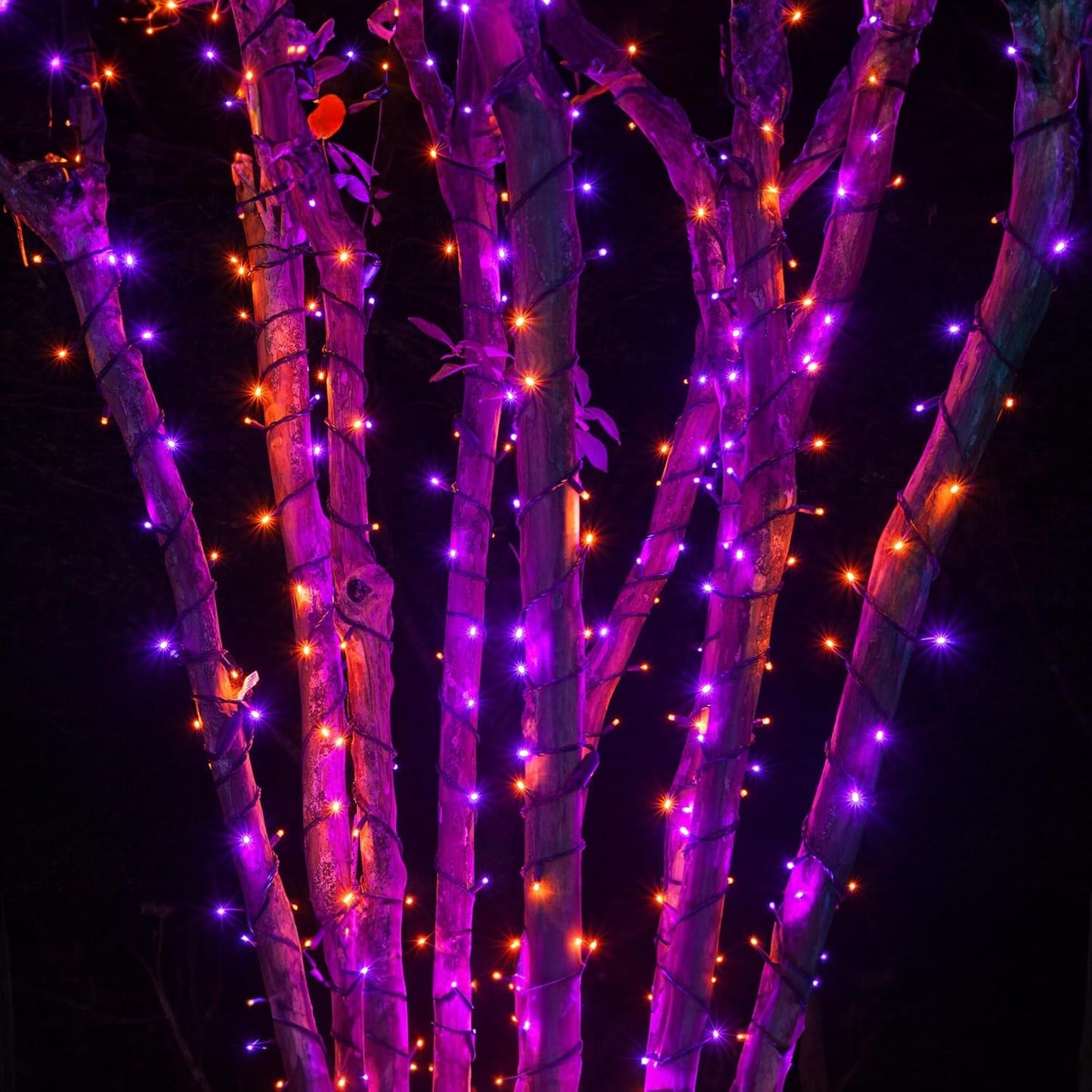 Skanto | Halloween LED String Lights – Purple and Orange Lanterns for Outdoor Patio, Garden, Street, Home, Christmas, and Party Decoration