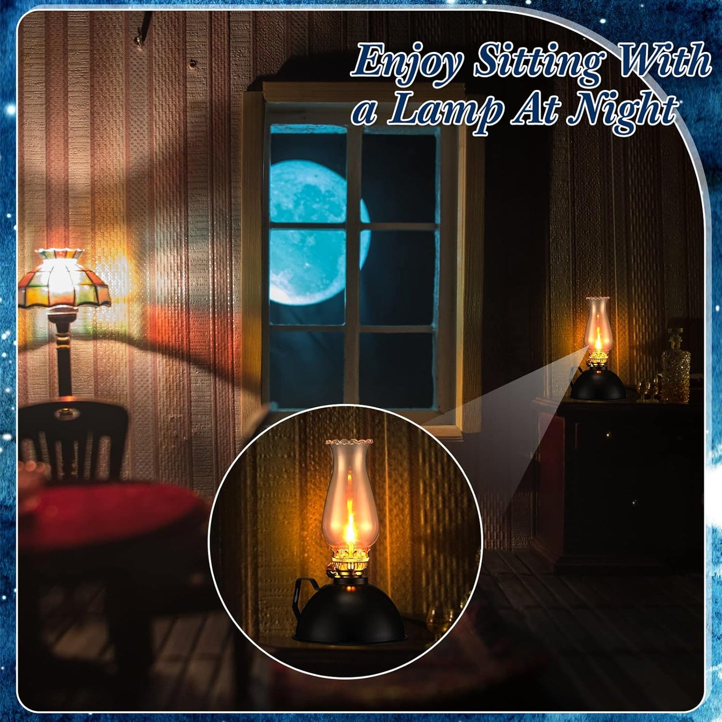 Skanto | Vintage Style Glass & Metal Oil Lamps Set of 2 – Ardin