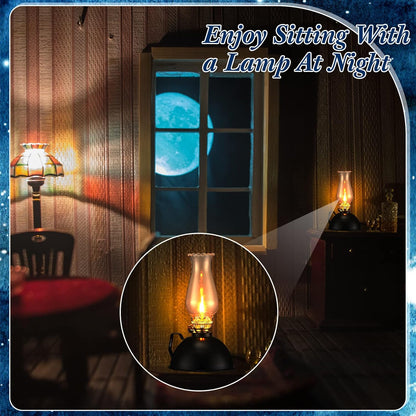 Skanto | Vintage Style Glass & Metal Oil Lamps Set of 2 – Ardin