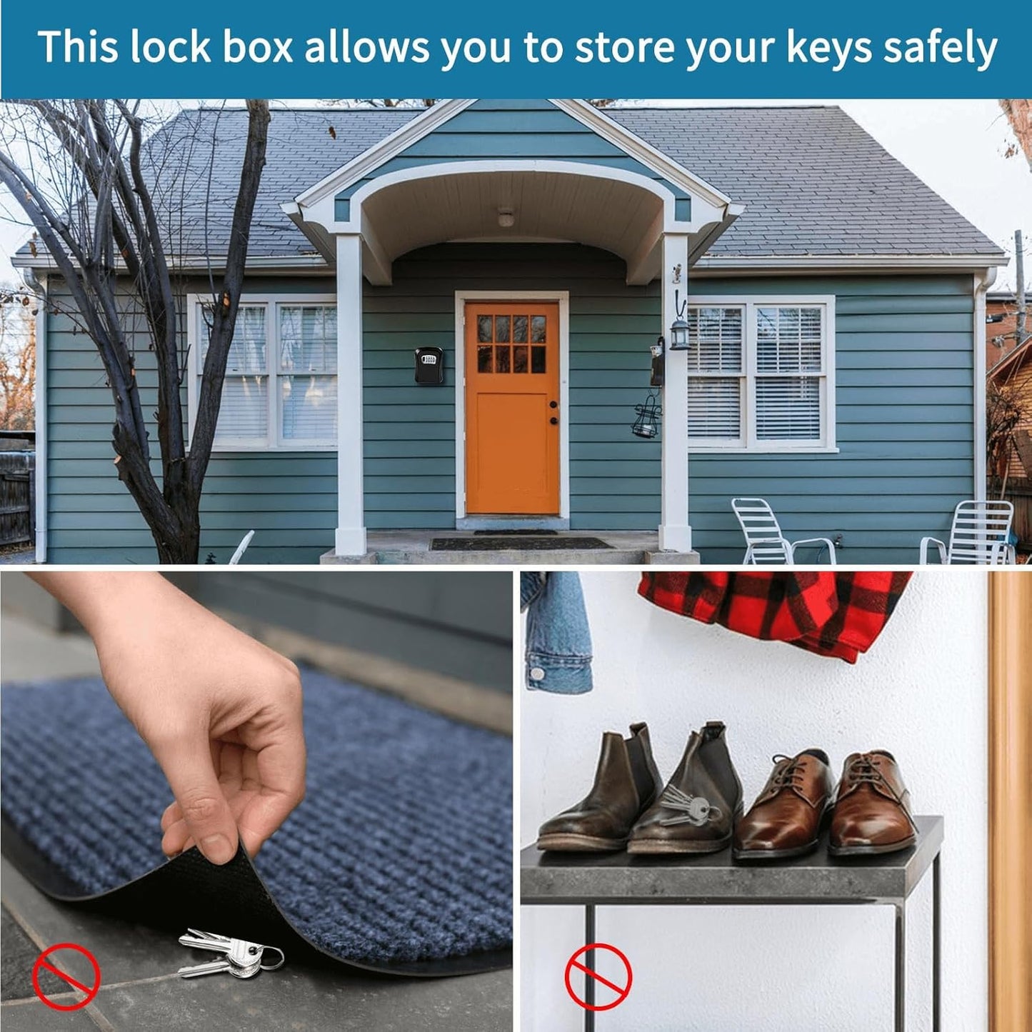 Skanto | Key Safe Wall Mounted - 4-Digit Combination Key Lock
