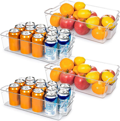 Skanto | Clear Fridge Storage Boxes (4 Pieces) - Coolorganize