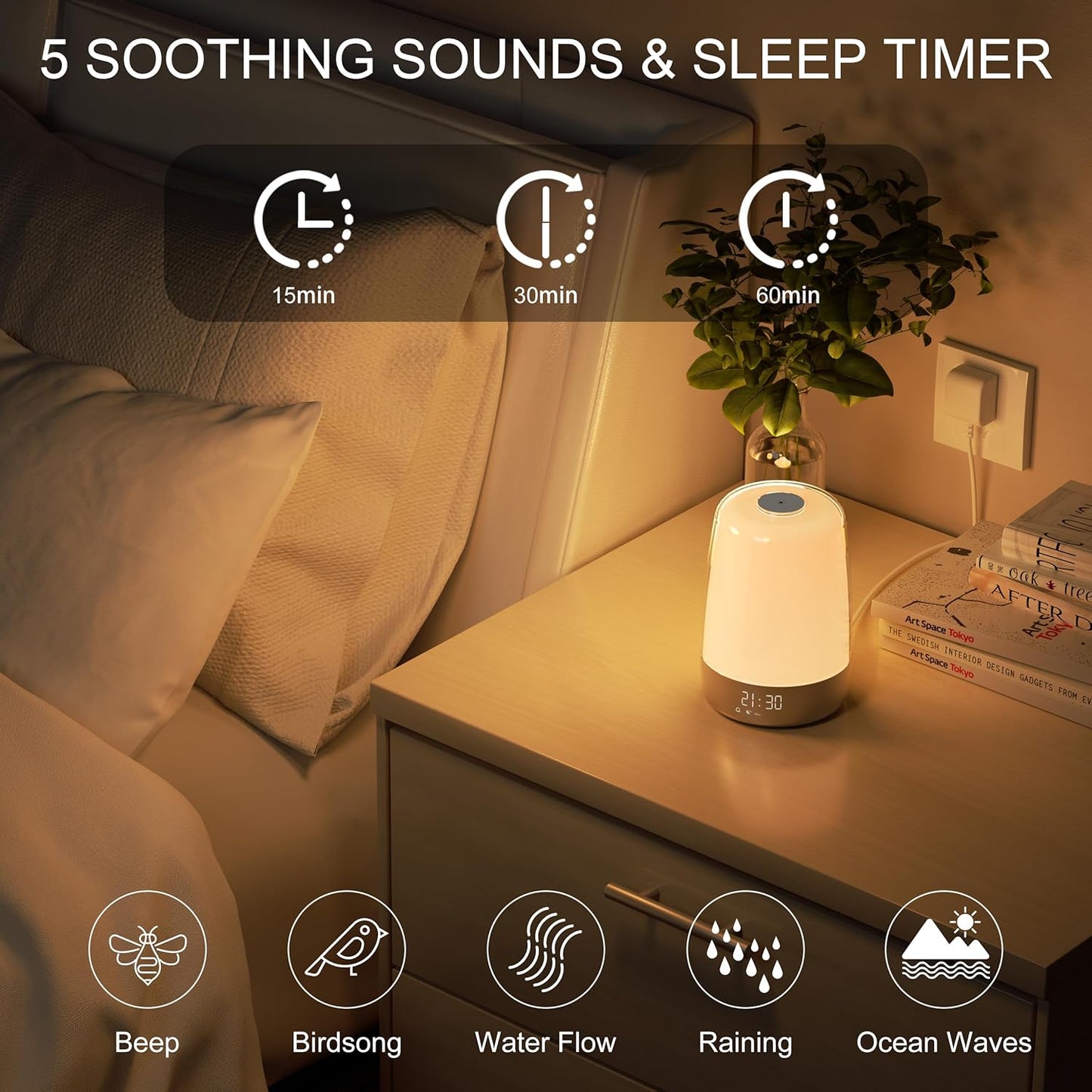Skanto | Aurora Wake-Up Light | Sunrise & Sunset | USB-C Rechargeable