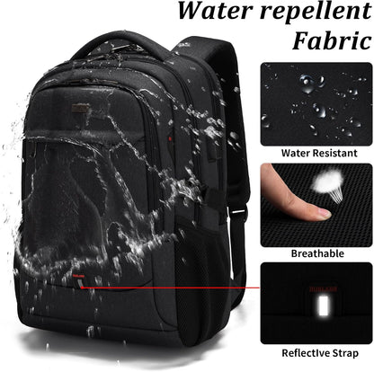 Water-Resistant Travel Laptop Backpack with USB Port & Organised Storage | Bowlift