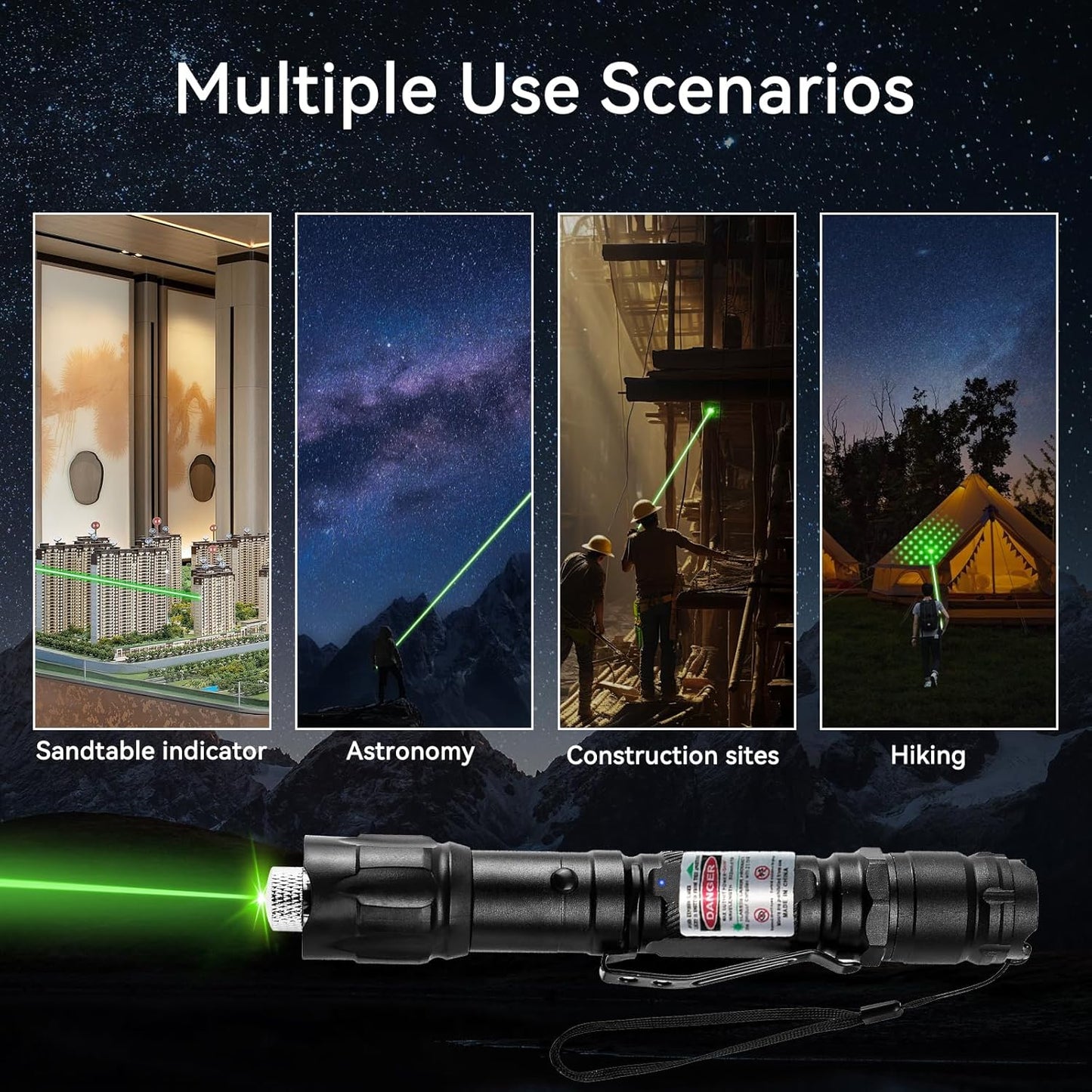 BowLift | Flashlight Rechargeable Green Outdoor LED Torch