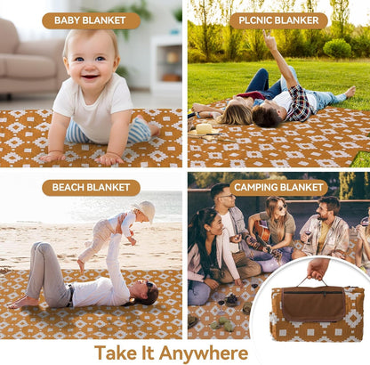 Extra large, waterproof picnic blanket 200 x 200 cm with 3 layers – MeadowRest