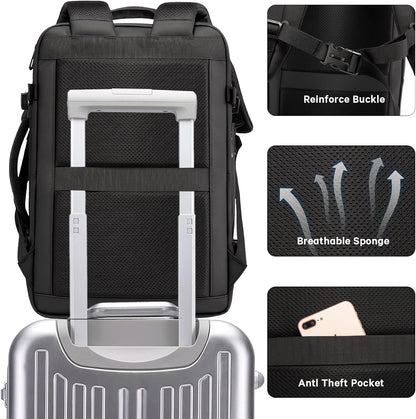 Expandable 26–45L Waterproof Travel Backpack with Laptop Sleeve & Duffle Carry | Bowlift