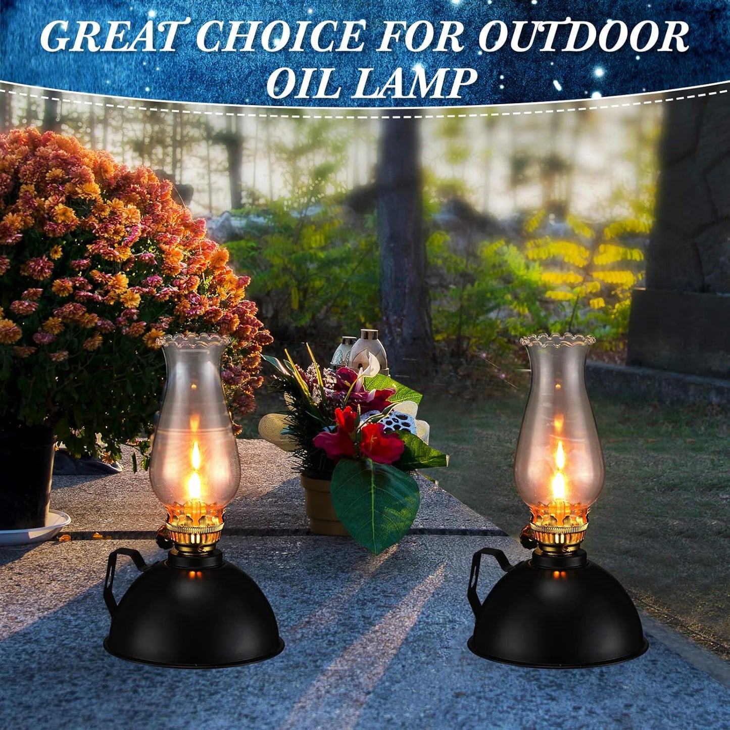 Skanto | Vintage Style Glass & Metal Oil Lamps Set of 2 – Ardin