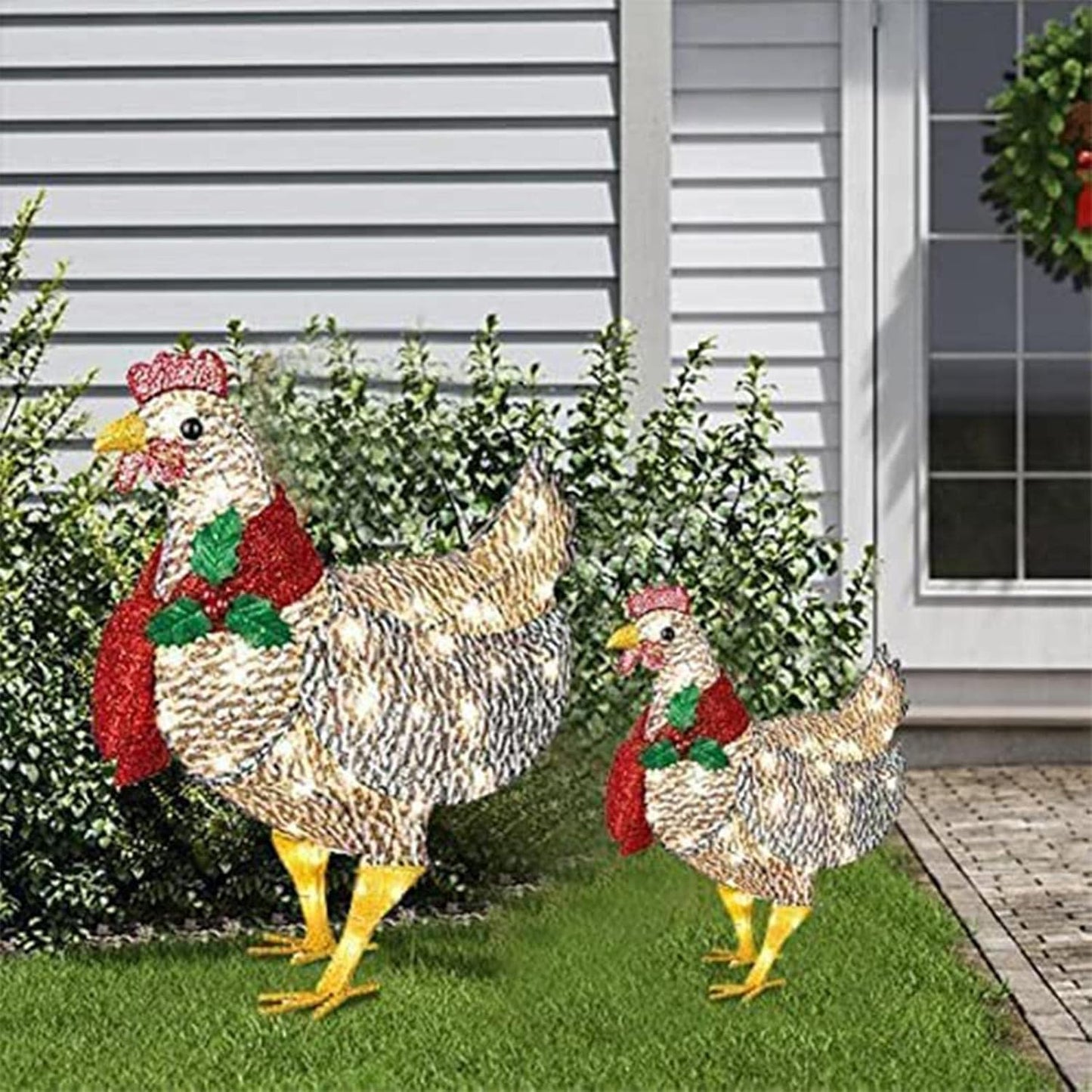 BowLift | WinterHen LED Chicken with Scarf – Illuminating Christmas Decoration for Indoor and Outdoor