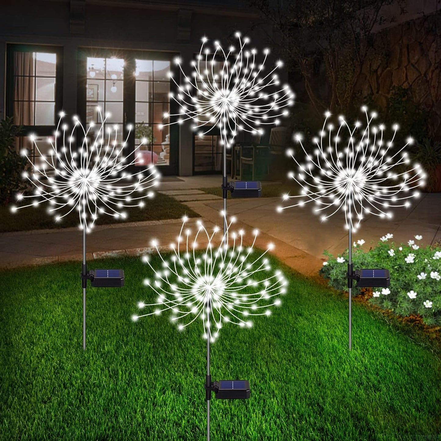 4-pack Solar Fireworks Garden Lights - Weatherproof LED Decorative Lighting, Solar Energy for Garden and Patio | Karnz