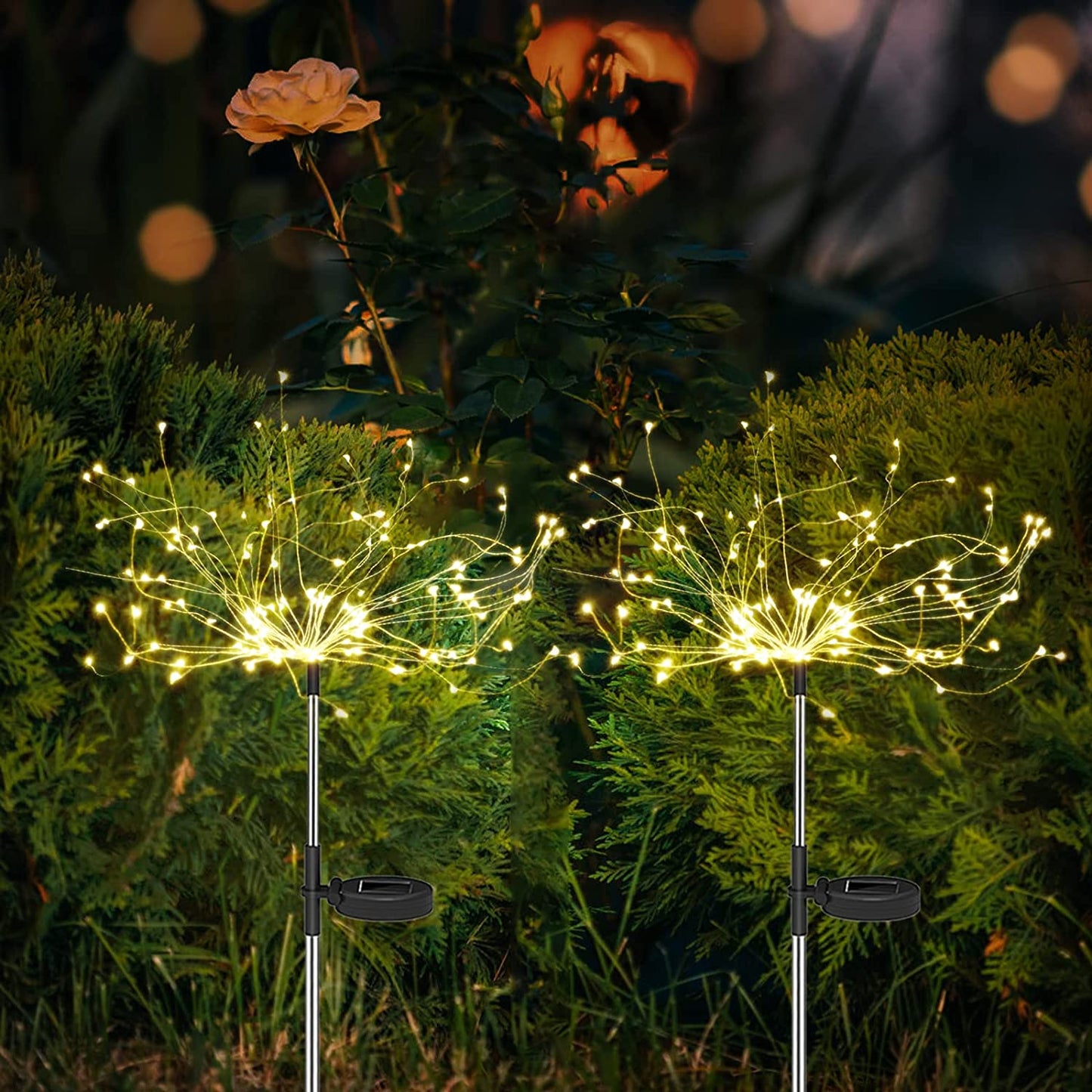 4-pack Solar Fireworks Garden Lights - Weatherproof LED Decorative Lighting, Solar Energy for Garden and Patio | Karnz