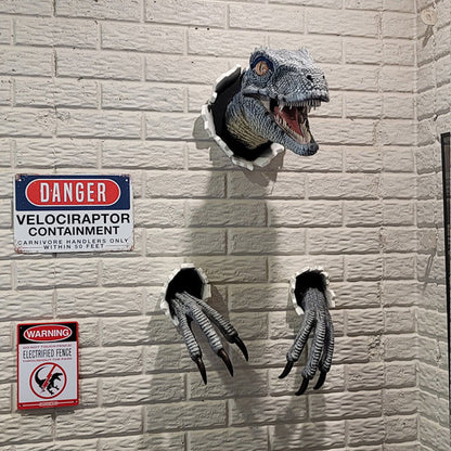 BowLift | Wall Bursting Velociraptor Decorations