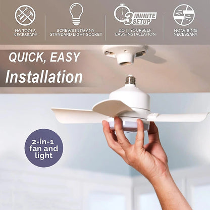 BowLift | 2-IN-1 PORTABLE CEILING FAN & LIGHT with Remote Control