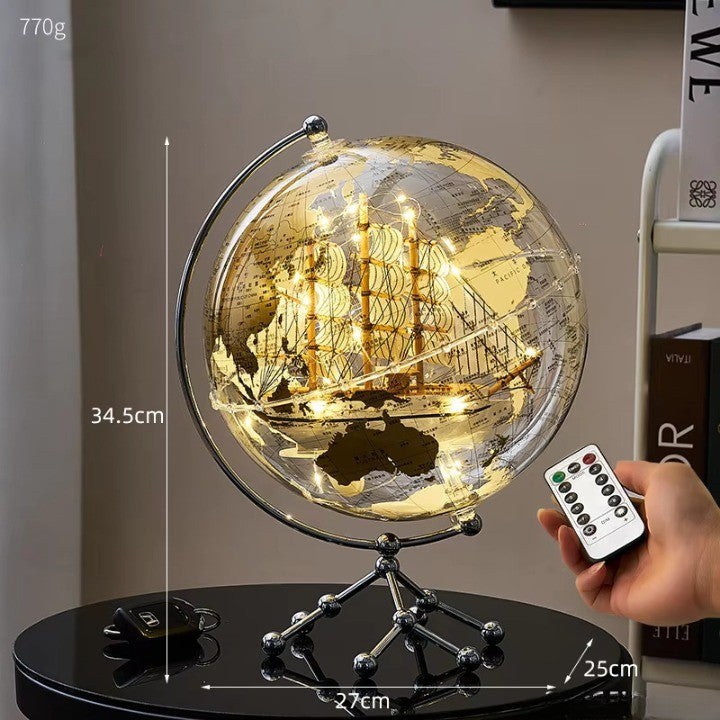 Skanto | Golden Sail World Map Decor LED Light