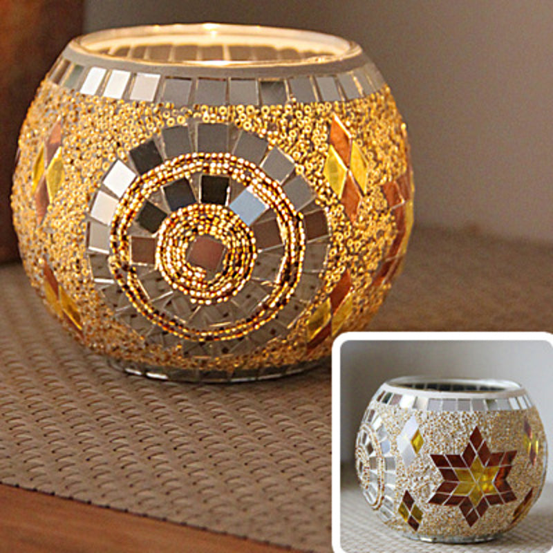 Brehn | European Retro Glass Mosaic Tealight Holder