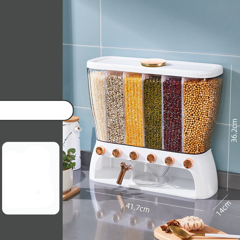 Kitchen storage grain container with compartments | Karnz