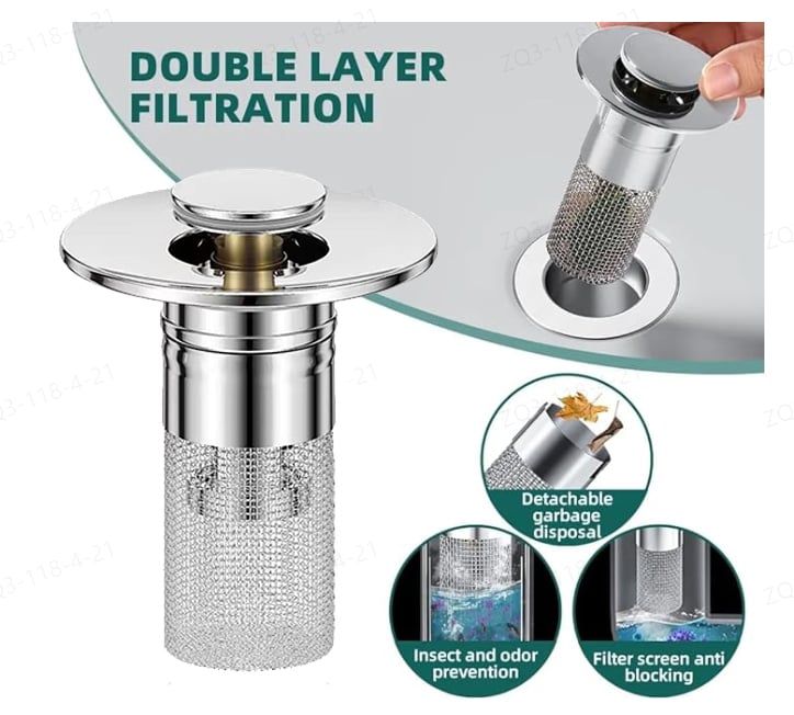 BowLift | Isolate odor and prevent cockroaches-Stainless Steel Floor Drain Filter