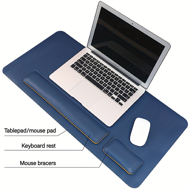 BowLift | Three-Piece Desk Set made of PU Leather - With Pad and Wrist Supports