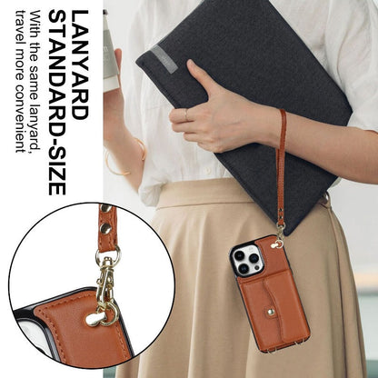 Leather shoulder bag with tote bag and lanyard for the iPhone