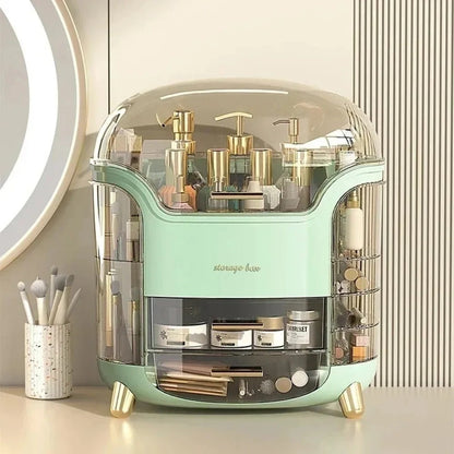 Luxury transparent Make-up Organizer with rotating doors and drawers | Brehn