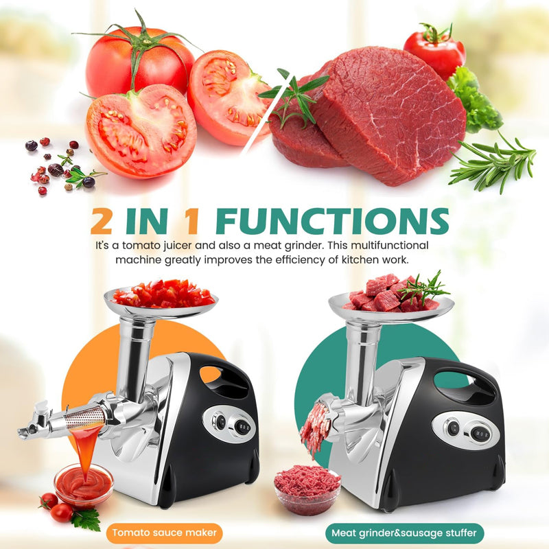 BowLift | 800W Electric Tomato Strainer All In One Cheese Grater Electric Meat Grinder Electric Vegetable Cutter