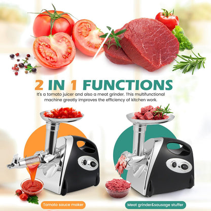 BowLift | 800W Electric Tomato Strainer All In One Cheese Grater Electric Meat Grinder Electric Vegetable Cutter