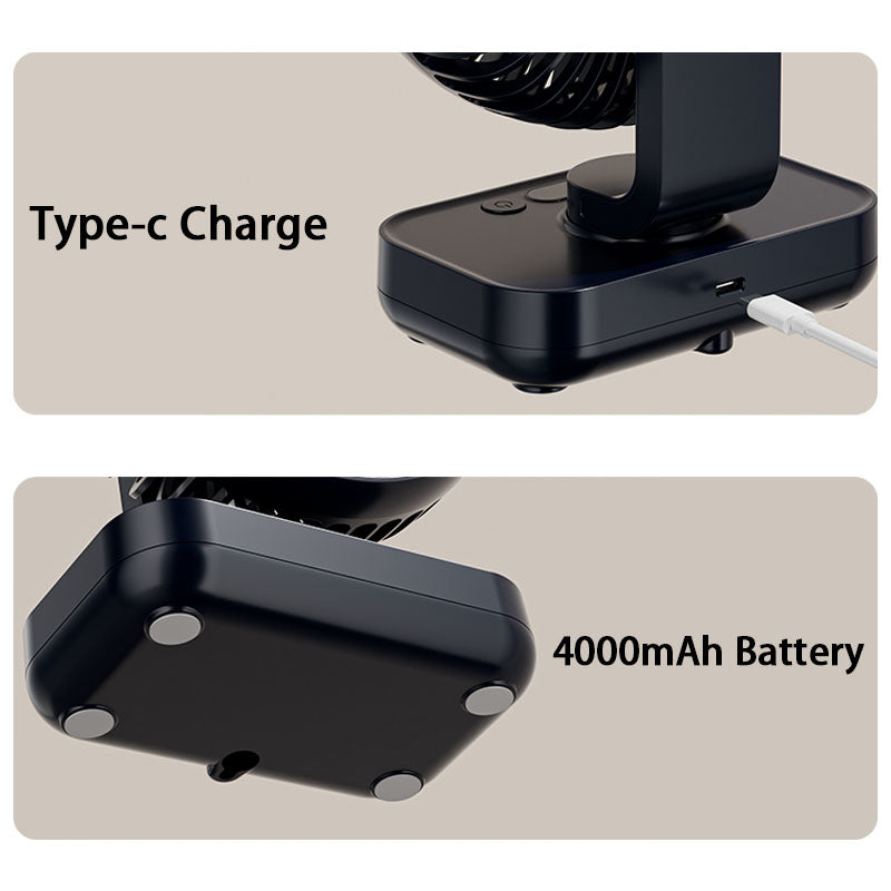 Portable Rechargeable USB Desk Fan with 4 Speeds | Skanto