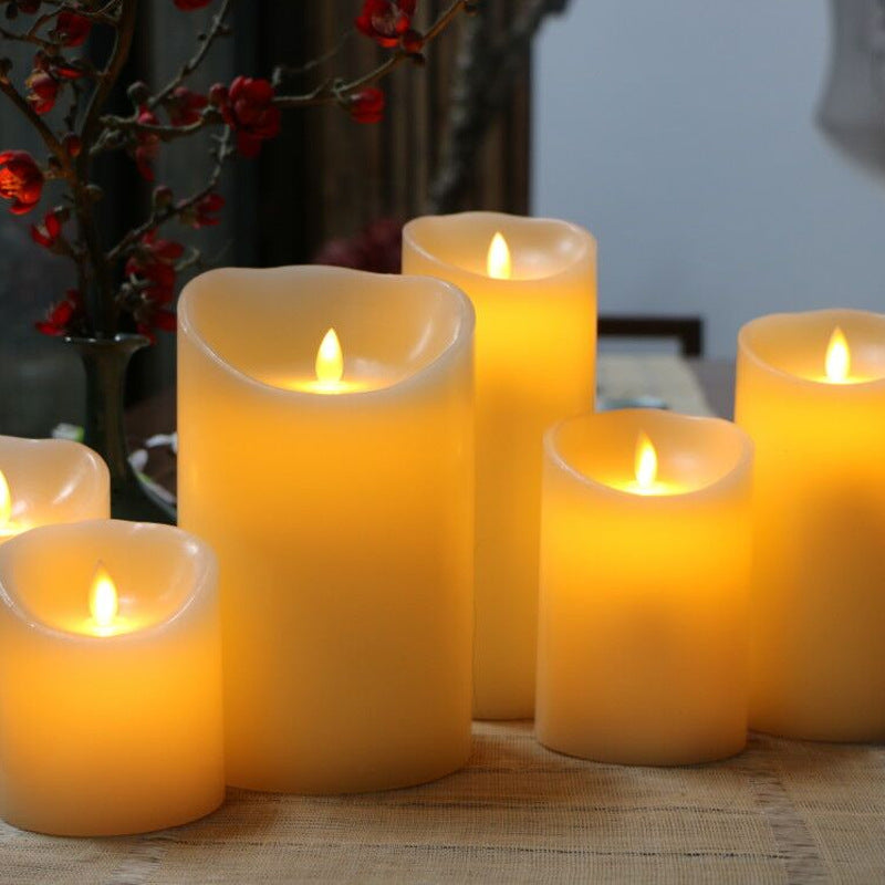 Battery-Operated Real-Wax Flameless Pillar Candle Set with Timer and Remote Control Acalora