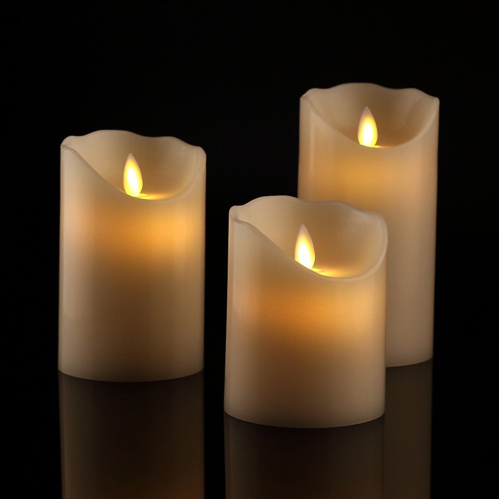 Realistic Flameless LED Pillar Candle Collection with Flickering Warm Glow and Dripping-Wax Edge Acalora