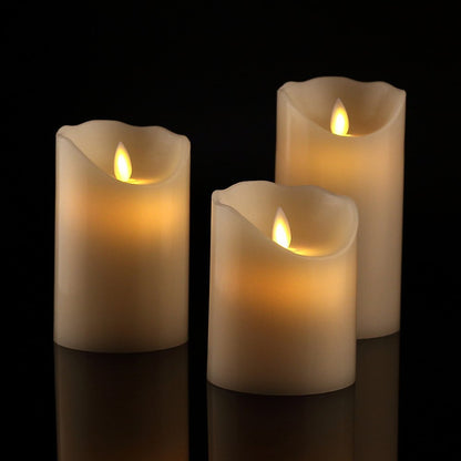 Realistic Flameless LED Pillar Candle Collection with Flickering Warm Glow and Dripping-Wax Edge Acalora