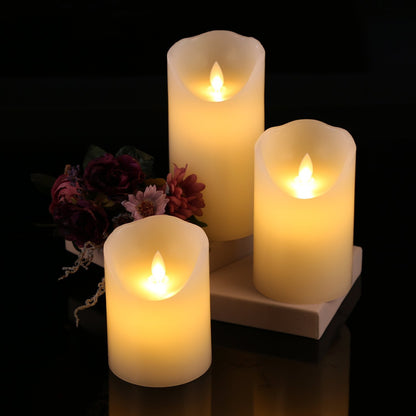 Realistic Flameless LED Pillar Candle Collection with Flickering Warm Glow and Dripping-Wax Edge Acalora