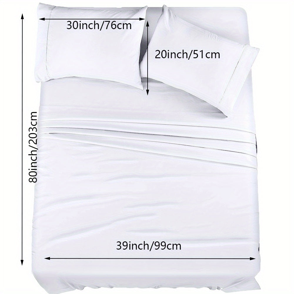 Skanto | 4/6 Pc Luxury Plush Fitted Sheet Set – Soft, Breathable, Color & Fade Resistant Bedding – Deep Pocket Flat Sheet, Fitted Sheet & 2/4 Pillowcases for Bedroom & Hotel Use