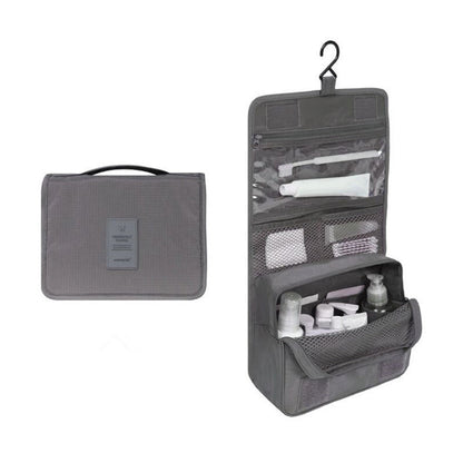 Travel cosmetic bag for hanging