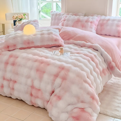 Cozy Plush Bedding Set – Warm and soft for Autumn & Winter | Reversible design in rabbit fur & milk velour | Karnz