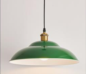 BowLift | RetroDome Industrial Vintage Pendant Light | Green Iron Dome Design | Single Light | Rustic Ceiling Lighting
