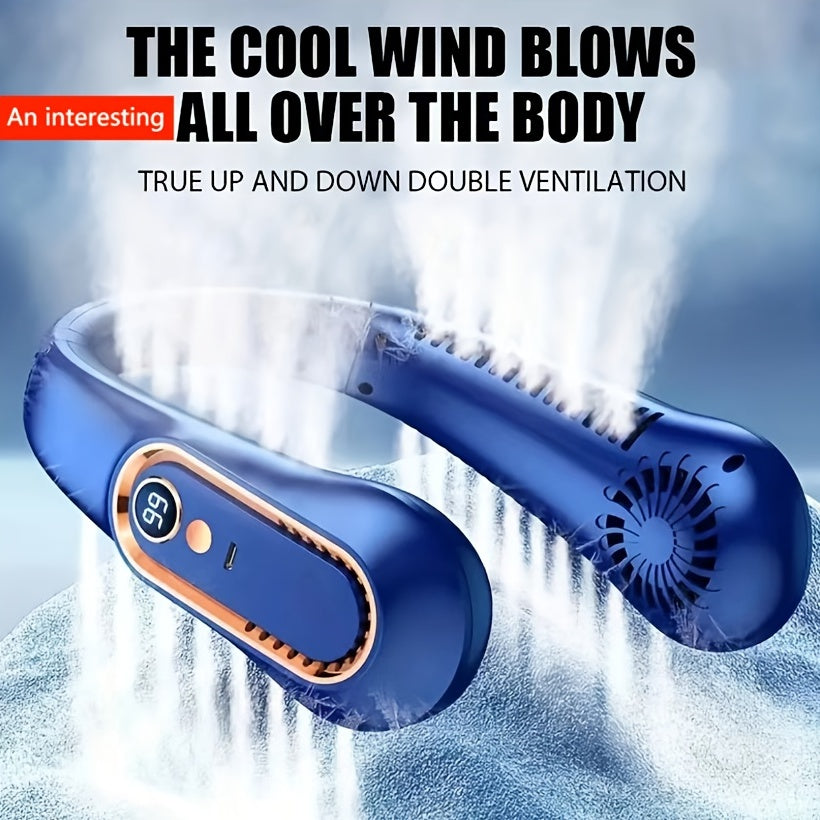 1pc Portable USB Cooler Fan with 5 Speeds and Digital Display - Super Strong Technology and Bladeless Design for Outdoor Use | Karnz