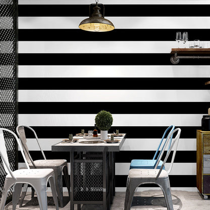 Brehn | Simple wide stripes Non-adhesive wallpaper for coffee rooms and clothing stores, 33-foot x 20.5-inch