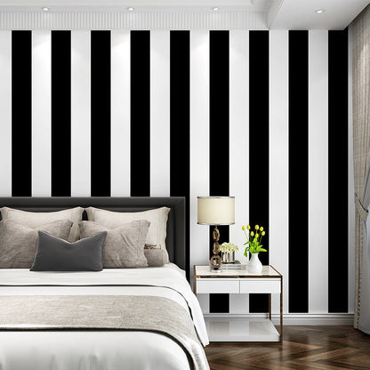 Karnz | Simple Wide Stripes Non-Adhesive Wallpaper for Coffee Rooms and Clothing Stores, 33-Foot x 20.5-Inch