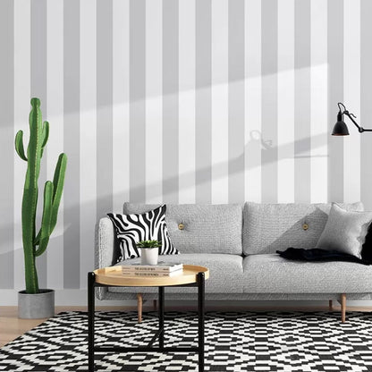 BowLift | Simple Wide Stripes Non-Adhesive Wallpaper for Coffee Room and Clothing Store, 33 Feet x 20.5 Inches