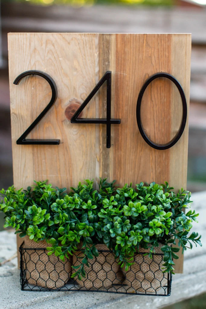 Skanto | Royelux Modern House Numbers - Stainless Zinc Alloy, Black Finish, 5" Height