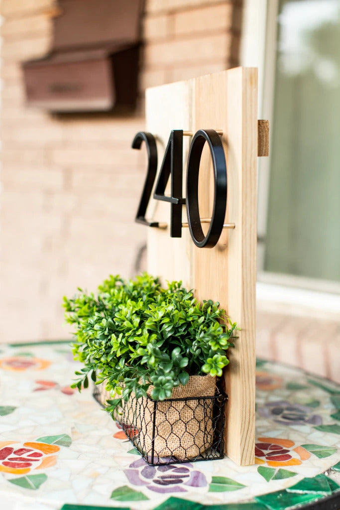 Skanto | Royelux Modern House Numbers - Stainless Zinc Alloy, Black Finish, 5" Height