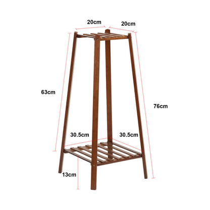 Skanto | 2 Tier Tall Plant Stand Pot Holder Small Space Table Garden Flower Pot Brown