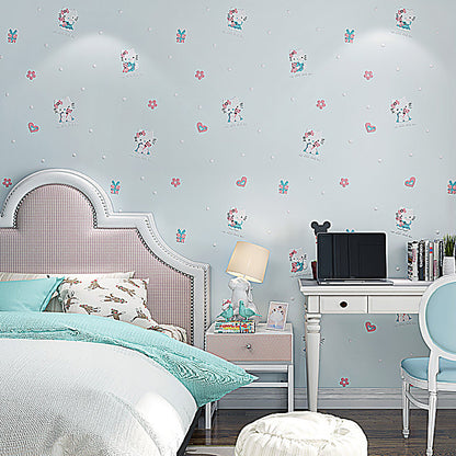 Brehn | 3D Cute Kitty Wallpaper for Girls Moisture-resistant Unpainted 20.5 inches x 33 feet