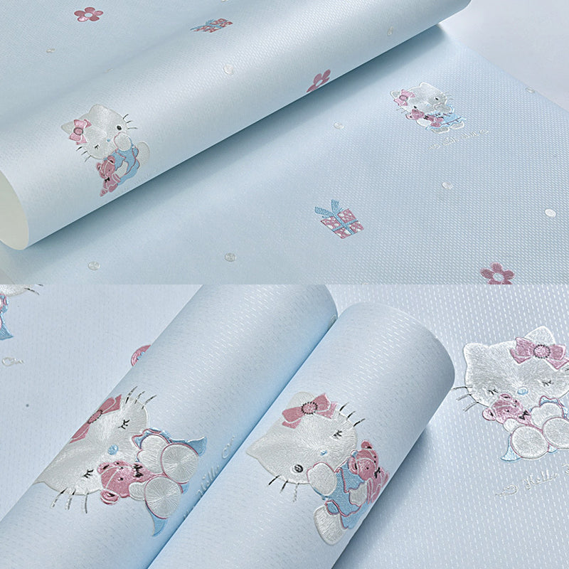 Brehn | 3D Cute Kitty Wallpaper for Girls Moisture-resistant Unpainted 20.5 inches x 33 feet