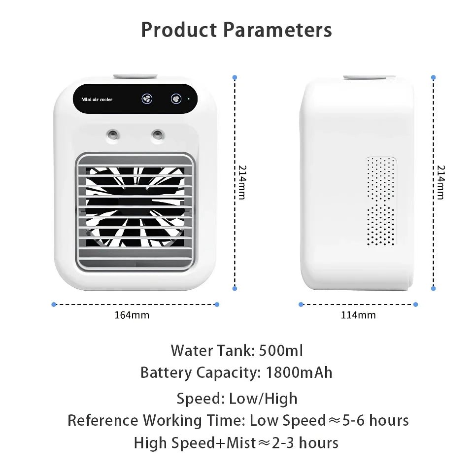Portable Mini USB Air Cooler Fan with Rechargeable Humidifier | Skanto